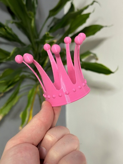 princesa coroa carnaval mascarar rosa crianças criança 3d print model - Mito3D