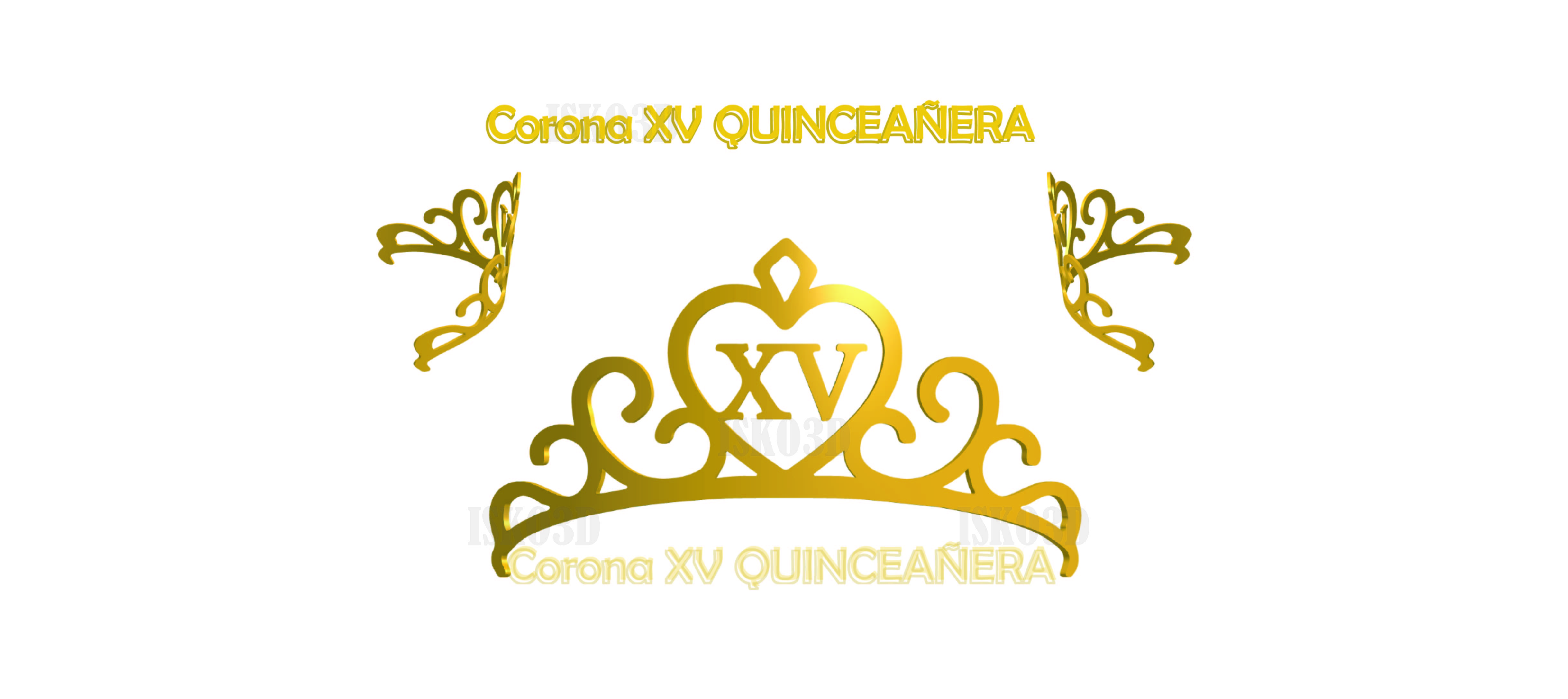 principessa corona tiara xv 15 anni to indossare quindici fascia per capelli torta festa decorazione 3D print model - Mito3D