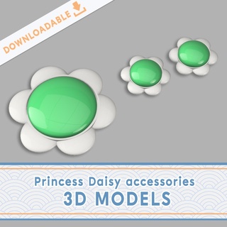 Principessa margherita spilla orecchini 3d file cosplay nintendo pesca completo uomo in linea 3d print model - Mito3D