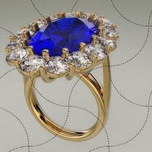 princesa Diana compromiso anillo joyería joya Alianza Arte fundición cera escultura impresión multa chino modelo oro 3d print model - Mito3D