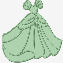 princess dress complete cookie cutter tool 3d print model - Mito3D