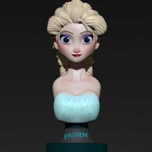 princesa elsa busto a arte brinquedo 3d imprimir congelados toons 3D print model - Mito3D