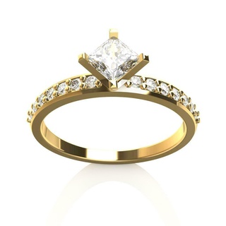 princess engagement ring jewelry rings stones diamonds gems luxury fashion design 3d impresion3d 3d print model - Mito3D
