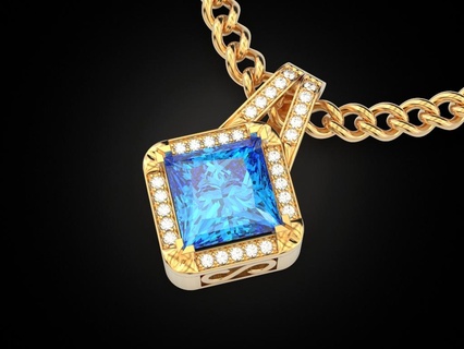 princesa joya colgante pendiente joyería impresión 3dprinted imprimible diseño dorado Moda oro prototipos plata lujo pulsera collar 3d print model - Mito3D