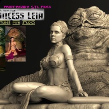 princess leia art 3d print fantasy creatures star wars leia jabba