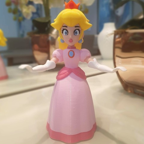 la princesa peach de mario juegos multi-color art figura acción nintendo gente 3D print model - Mito3D