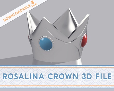 Princesa Rosalina coroa cosplay terno pêssego mario Nintendo 3d print model - Mito3D