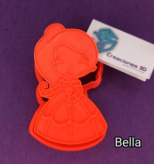 princesses belle cutters stamp cookie cookies decorations textures bakery baby shower relief seal princess ana elsa olaf snowflake ariel aurora beautiful 3d print model - Mito3D