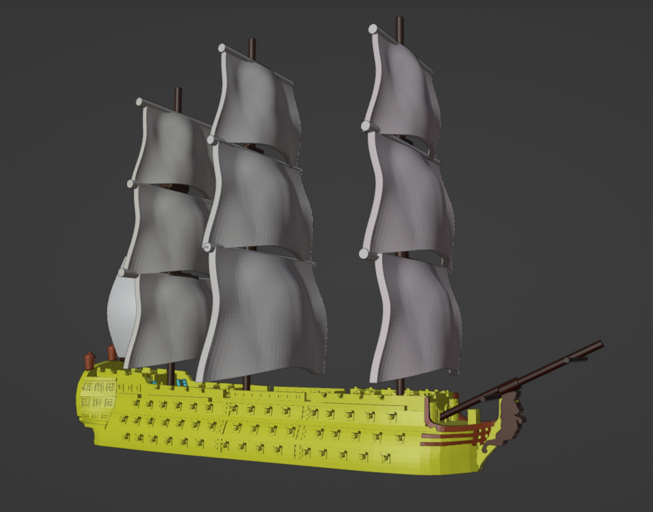 principe de asturias s xviii prince ship navy wargames 3D print model - Mito3D