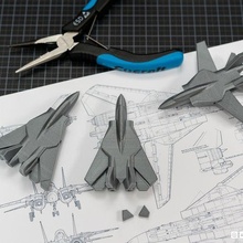 print-in-place articulated f14 jet fighter improved wingdesign 3d print model - Mito3D