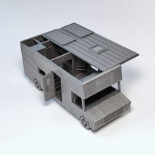 print in place kampçı minibüsü araba oyuncak araç motor yazdırılabilir kolay tekerlekler tekerlek sürücü sürme mucit autodesk stilize rv kamp kamyonet Vanlife gadget 3d print model - Mito3D