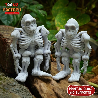 print-in-place cute flexi bigfoot skeleton sasquatch cryptids mythical flexy flexable link toy articulated fidget print in place no supports 3d print model - Mito3D