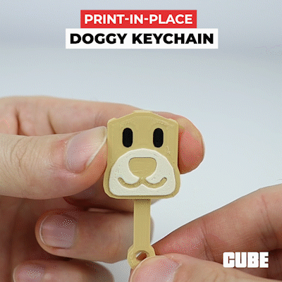 print-in-place doggy keychain print in place toy cute 3d print model - Mito3D