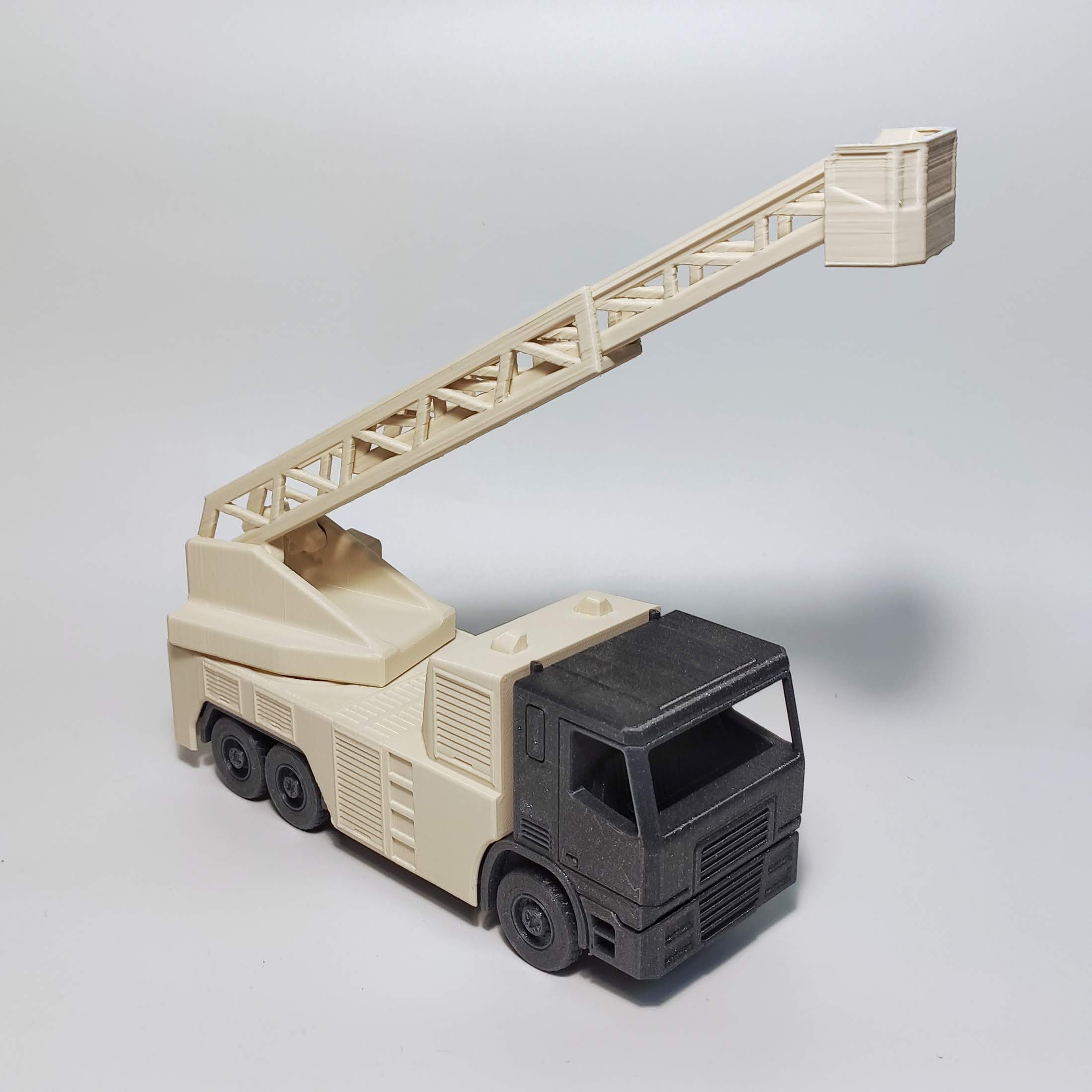 print-in-place fire truck module Gadget car engine modular articulated flexi ladder 3D print model - Mito3D