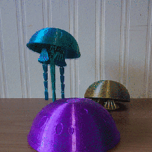 print in place méduse articulé flexi printinplace jouet océan 3d print model - Mito3D