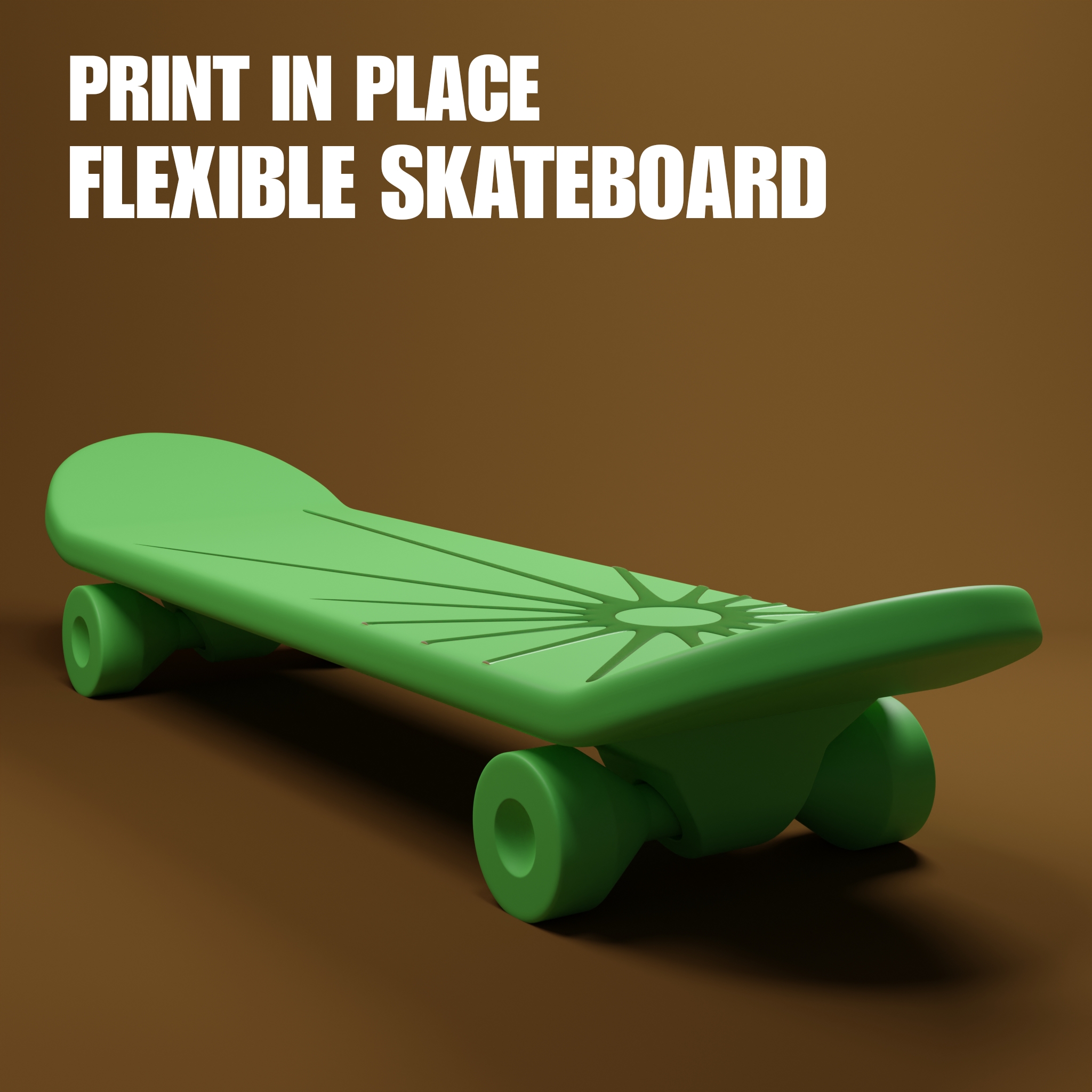 print in place planche roulette impression endroit souple flexi surf véhicule jouet mini 3D print model - Mito3D