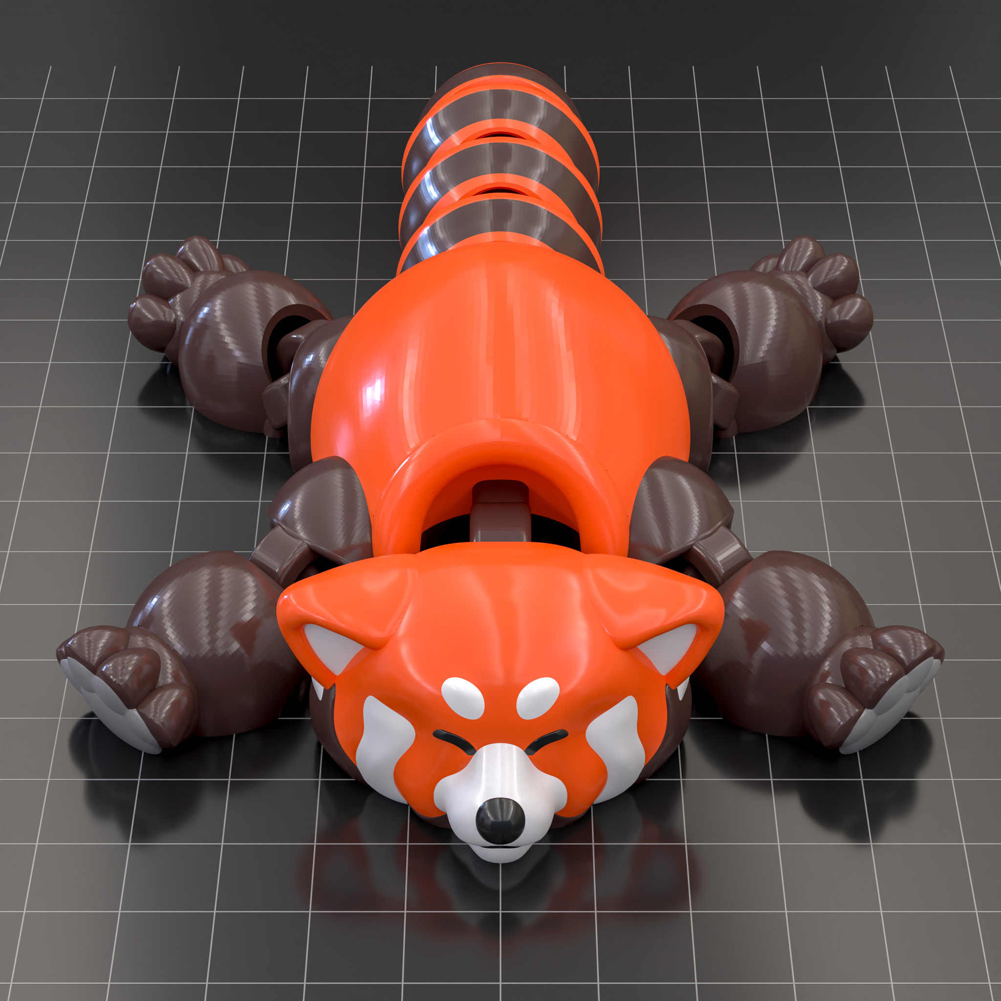 stampa in posto articolato rosso panda flessibile giocattolo animali animale ragazzi 3D print model - Mito3D