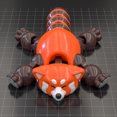 stampa in posto articolato rosso panda flessibile giocattolo animali animale ragazzi 3d print model - Mito3D