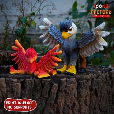 impression in endroit mignonne flexi hippogriffe aigle oiseau jouets gamins flexy buckbec jouet articulé ovni valentin agiter no soutiens 3d print model - Mito3D