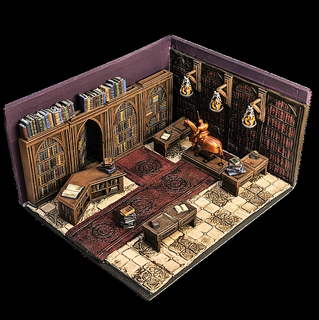 print n' roll grand library desk fantasy secret statue terrain wargaming books tabletop roller minis dungeon tiles texture dnd clay bases entrance 5e pre-supported 3d print model - Mito3D