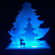 print place - christmas themed led raindeers gadget noel decoration light fir tree deer raindeer santa night desk house 3d print model - Mito3D
