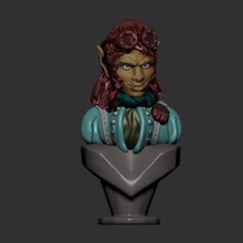 print place bust - orc female steampunk training painting warhammer glasses sculpt statue gadget decoration canonical among ender anet stl obj 3d print model - Mito3D