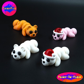 print place cute flexi polar bear Game mythical pokemon flexy flexable link toy articulated flyingunicorn valentine fidget in no supports 3d print model - Mito3D