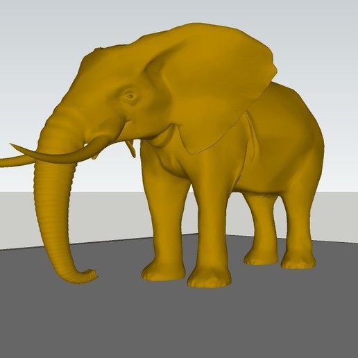 impressão pronto Alto poli elefante dentes longos highpoly liquidificador 3D print model - Mito3D