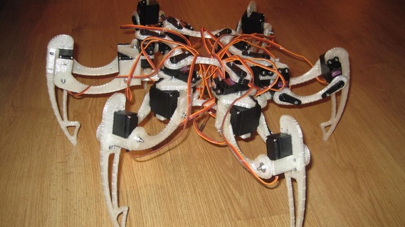 yazdırılabilir ayaklı robot özellikli seyyar yazıcı robotu örümcek 3d print model - Mito3D