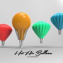 printable hot air baloons home decoration toy interiour kids room balloon studio kubuz 3d print model - Mito3D