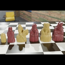 yazdırılabilir Ortaçağ satranç parçaları 2 n 3mf 3d modeli ayarlayın oyun tahtası lewis ısle Kral piyon bishop rook knight kraliçe 3d print model - Mito3D