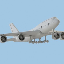 imprimable mini Taille 100 mm Boeing 747 8 haute engrener qualité 3d print model - Mito3D
