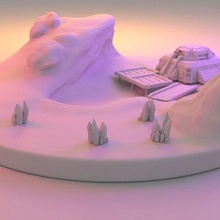 imprimible paisaje barco estrellas temático juego vídeo juegos guión edificio 3dmodel 3d 3dprint 3d print model - Mito3D