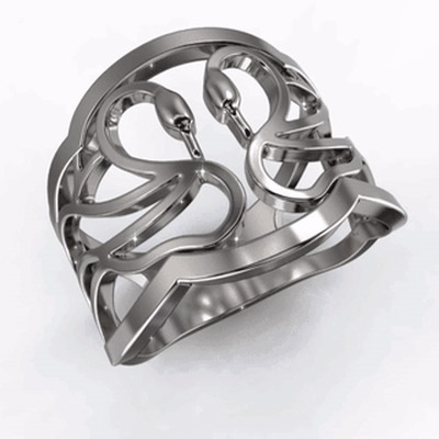 imprimable stl bijoux engagement bague charmant cygnes 3d impression conception fichier modèle cygne cnc l'amour cadeau printemps 3d print model - Mito3D