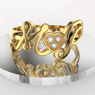 imprimable mariage bague cœur l'amour bijoux prototypage 3d printed printing stl wedding ring file cnc bijou or band 9mm engagement love marriage cad several sizes ready to print 3d print model - Mito3D