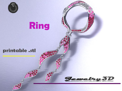 printable woman's ring medusa stl 3d print model - Mito3D