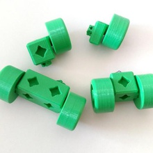 printablock wheels game construction toys 3d print model - Mito3D