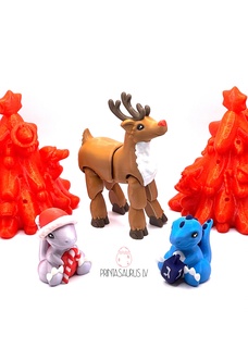 printasaurus holiday bundle - commercial use Art printasaur christmas hanukkah tree dreidel dinosaur reindeer 3d print model - Mito3D