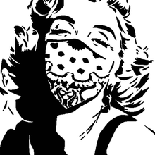basılı çizim maskeli Marilyn Sanat Monroe maske 2d 3d print model - Mito3D