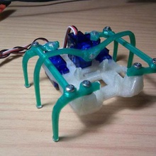 printed micro-hexapod plate code gadget robotics uam robot printbot plastic valley oscillators arduino 3d print model - Mito3D