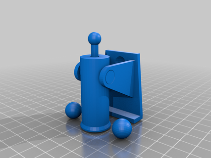 impressão rápida canhão 3d printinplace trabalhando mecânico brinquedos jogos funcional 3d print model - Mito3D