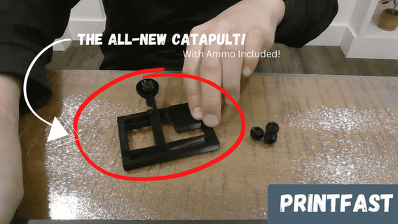 impression rapide catapulte cool amusement lanceur micro pla petit support mécanique jouets Jeu fonctionnel 3d print model - Mito3D