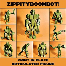 print-in-place articulated figure zippityboombot game