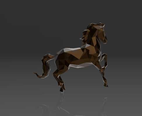prismatic stallion spirit - poly excellent design decor art figurine sculpture head love affection gift thread suspended lowpoly animal office support home no multicolored art 3d print model - Mito3D