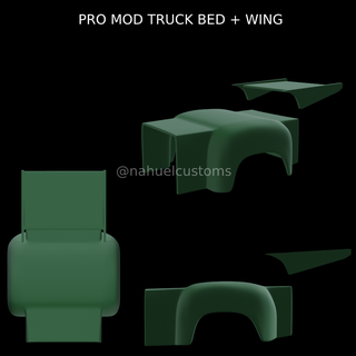 pro mod truck bed + wing modified diecast custom rc r c slot model kit rear 3d print model - Mito3D
