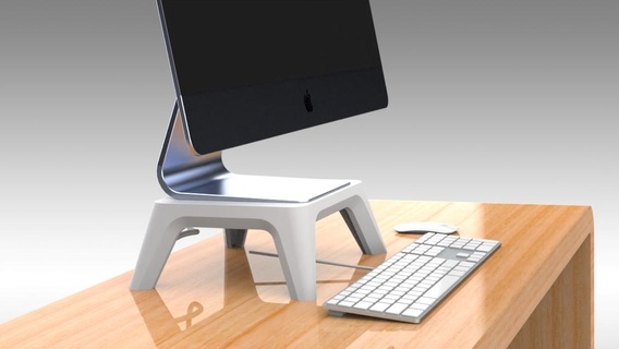 pro monitor stand 50mm 75mm 100mm height apple iphone imac display keyboard 3d print model - Mito3D