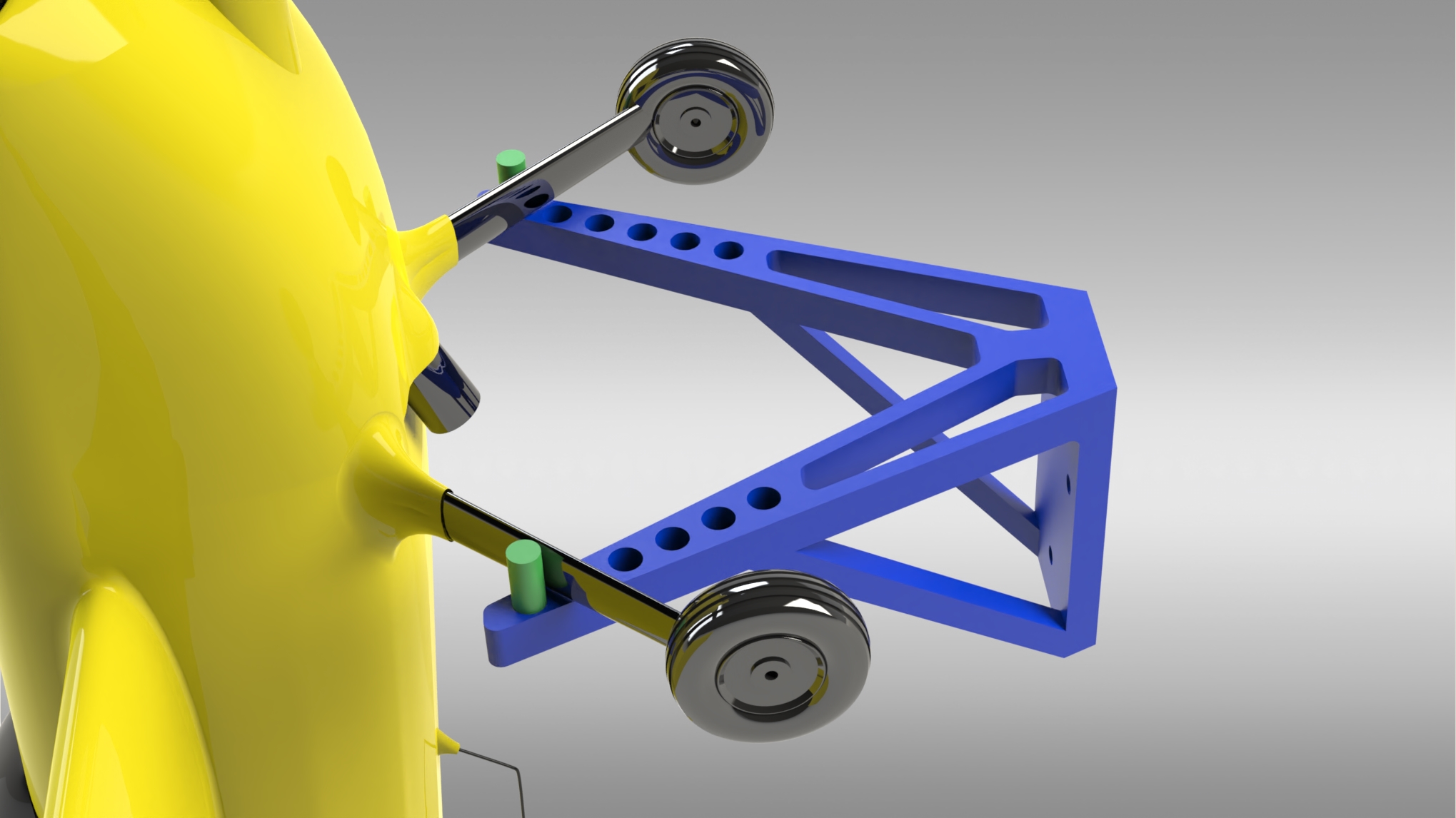 pro rc avion mur cintre drone fpv roue cale éloigné contrôle assiette 3D print model - Mito3D