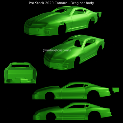pró estoque 2020 camaro arrastar carro corpo diecast personalizadas modelo kit corrida rua fenda rc r c mod modificado dragster 3d print model - Mito3D