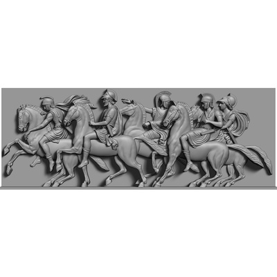 procession of alexander great - bas-relief architecture relief sculpture monument scan history horses macedonia ancient-greece alexander-the-great greece ancient greeksculpture statue spartan 3d print model - Mito3D