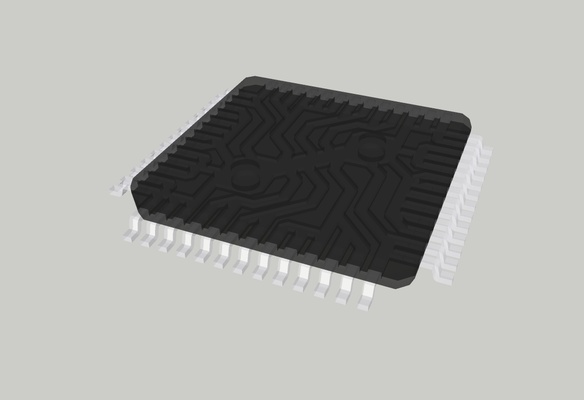 processador modelo tqfp52 1010 0 65 decoração lasca microchip eletrônico educação 3d print model - Mito3D